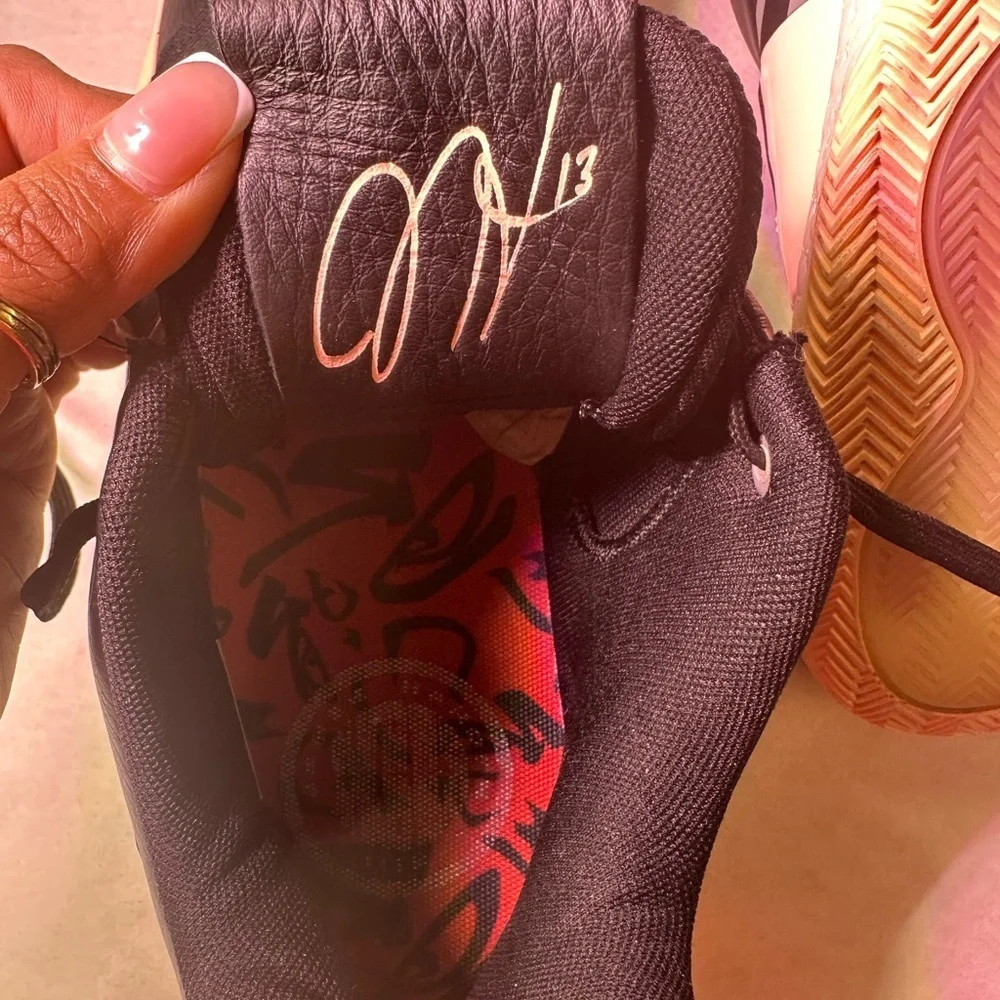 Adidas Black and Peach Athletic Shoes